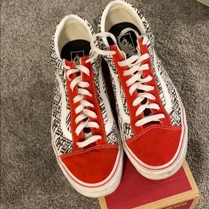 red and black off the wall vans